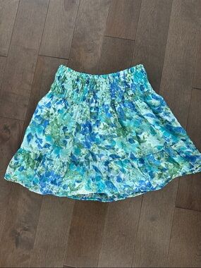 abercrombie kids Blue Green Floral Tiered Skirt